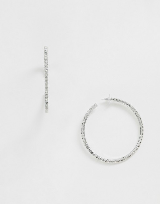 Krystal London Swarovski Crystal 7.5cm statement hoop Earrings