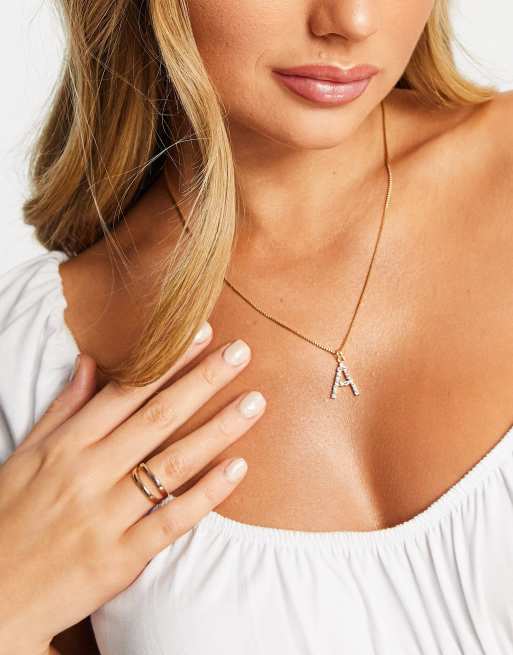 Swarovski letter deals pendant necklace