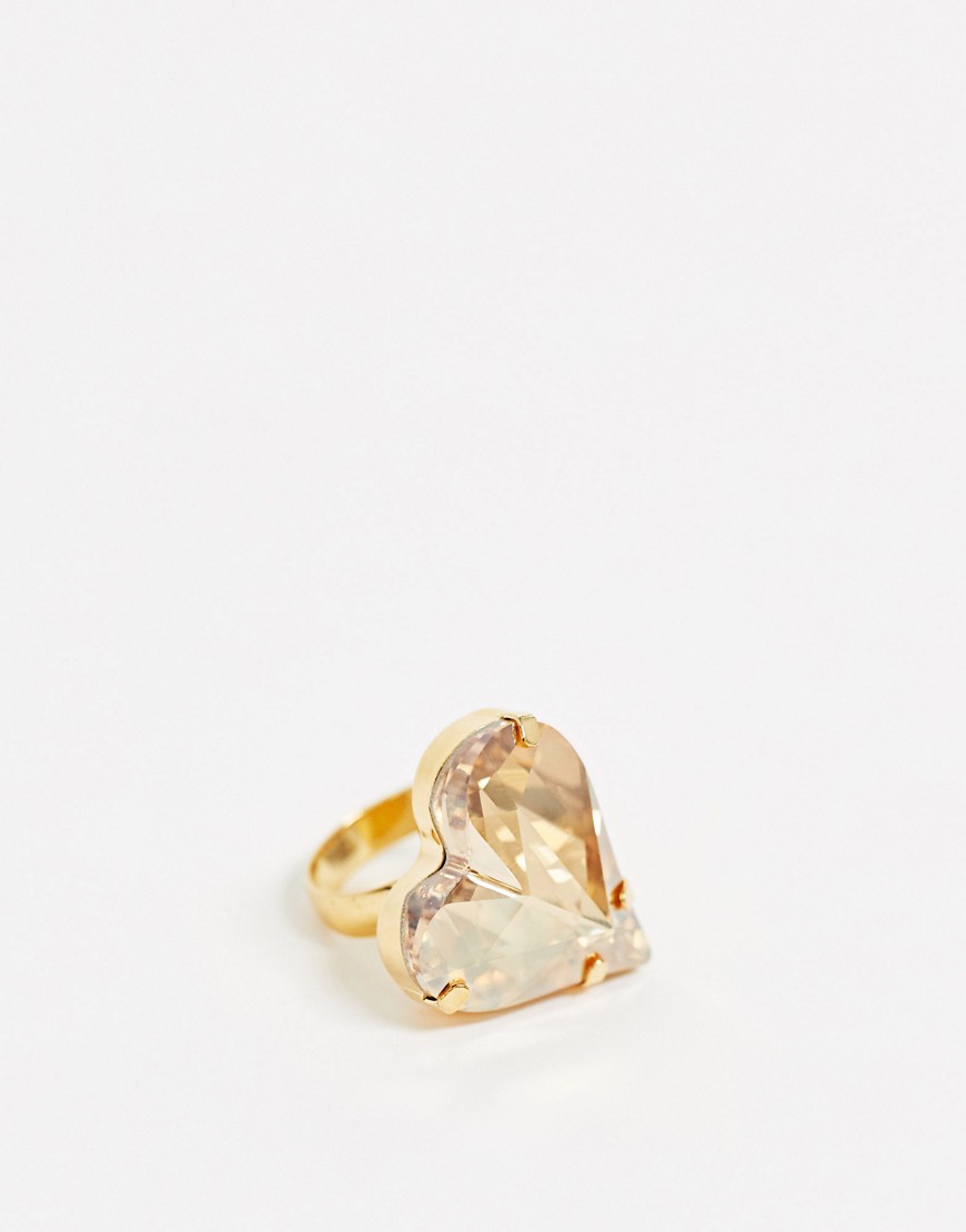 Krystal London Swarovski Crystal Large Sweetheart Ring (Golden Shadow)