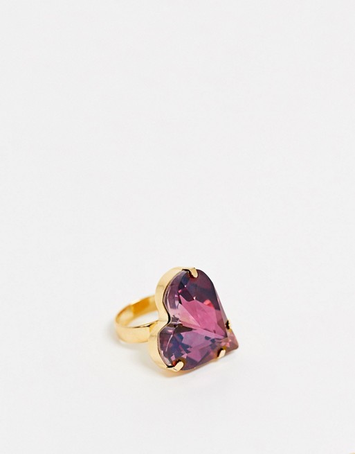 Krystal London Swarovski Crystal Large Sweetheart Ring (Lilac Shadow)