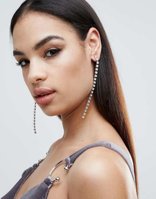 Crystal deals earrings long