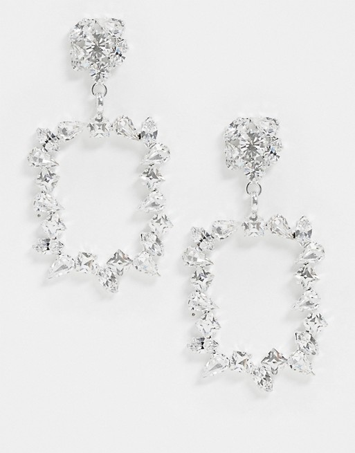 Krystal London Swarovski Crystal Rectangle Drop Earrings