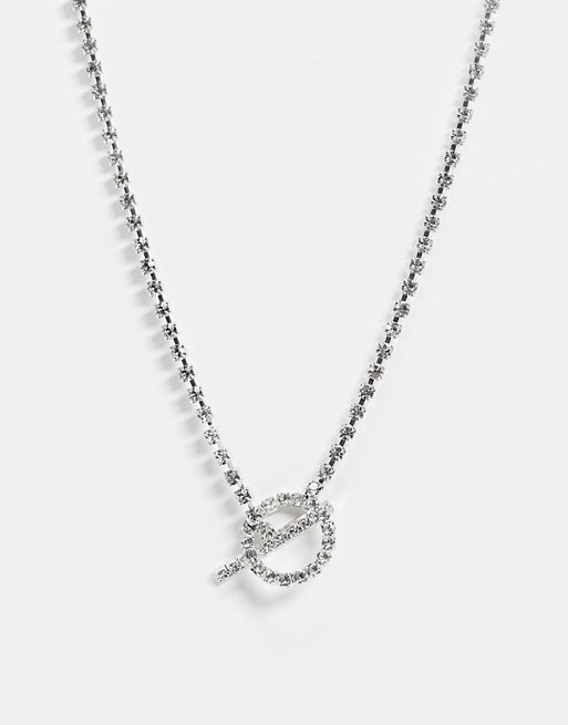 Krystal London Swarovski Crystal Small T-Bar Necklace