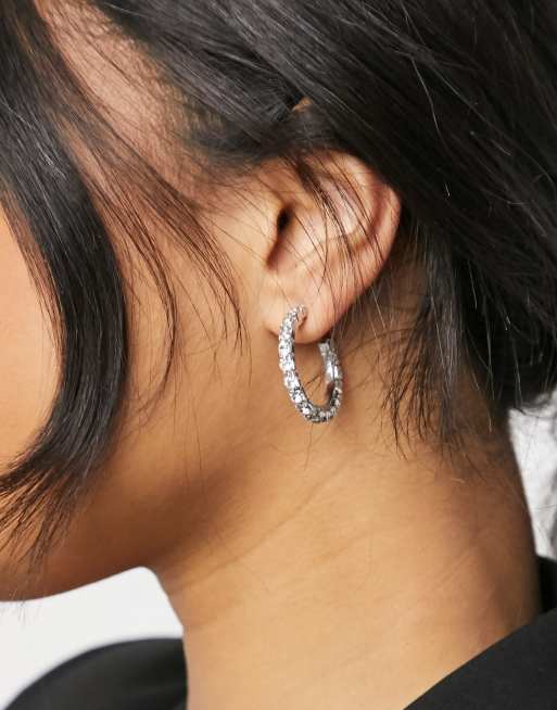 Krystal London Swarovski Crystal Stud and Medium Hoop Two Pack Set