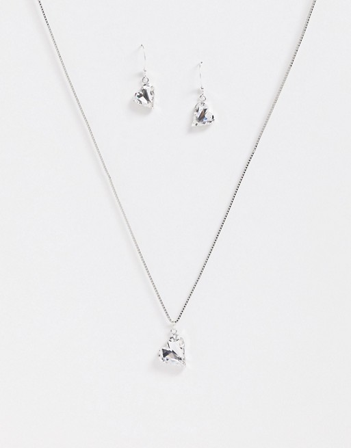 Krystal London Swarovski Crystal Sweetheart Necklace and Earring Set