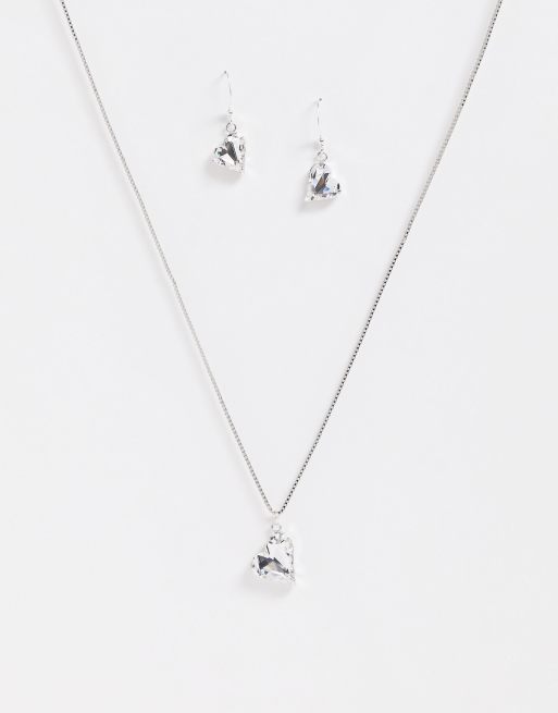 Krystal London Swarovski Crystal Sweetheart Necklace and Earring