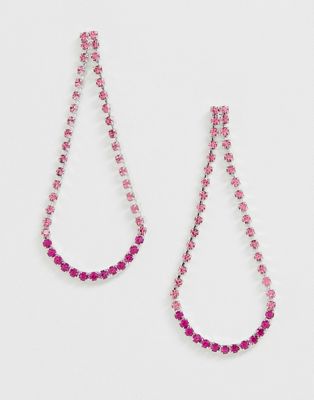 Krystal London - Swarovski kristallen bel kroonluchter oorbellen-Roze