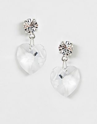 Krystal London - Swarovski kristallen hartvormige oorbellen-Doorschijnend