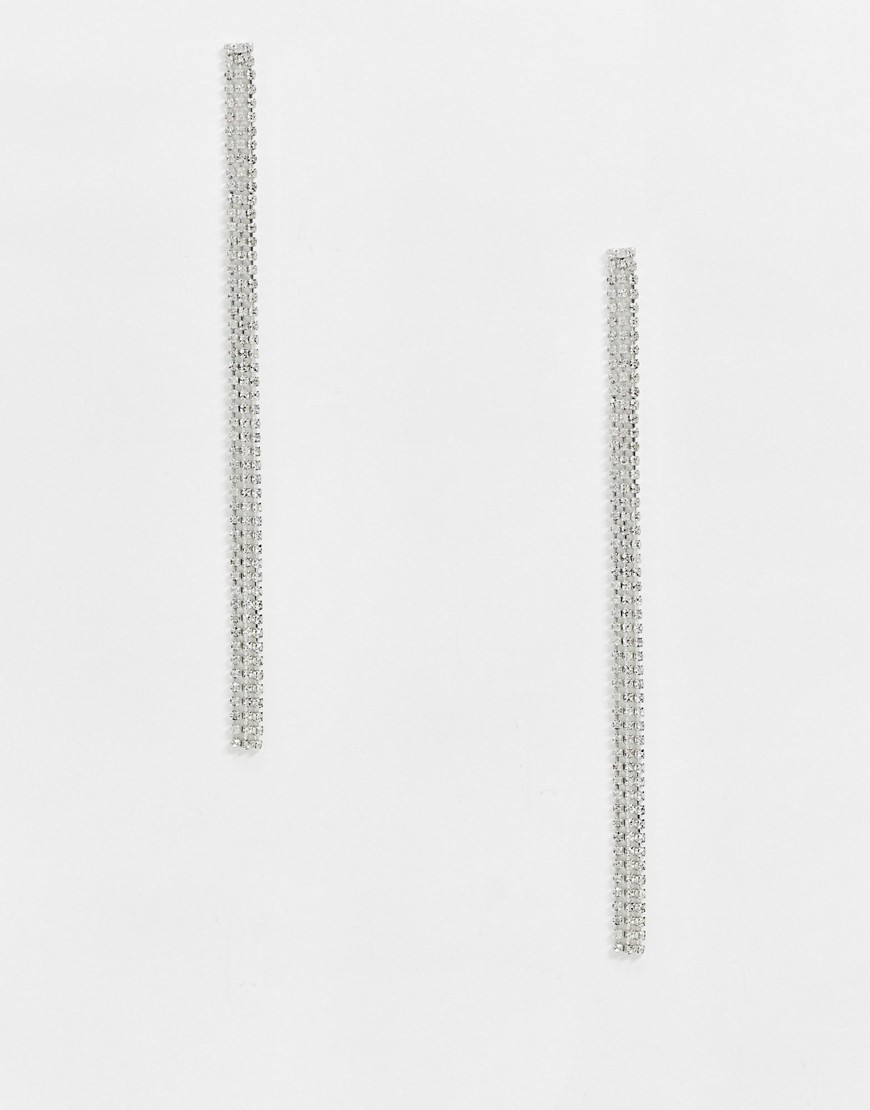 Krystal London - Swarovski - Row Slash - 3 oorbellen met kristallen-Doorschijnend