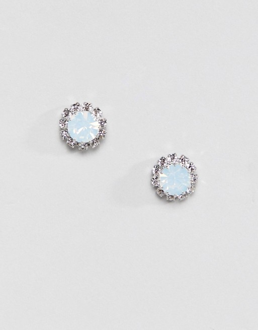 Krystal swarovski crystal flower stud earrings in blue