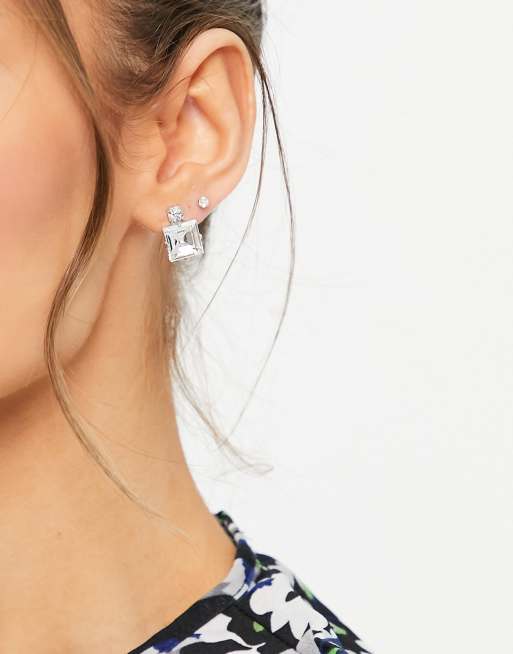 Square crystal deals earrings