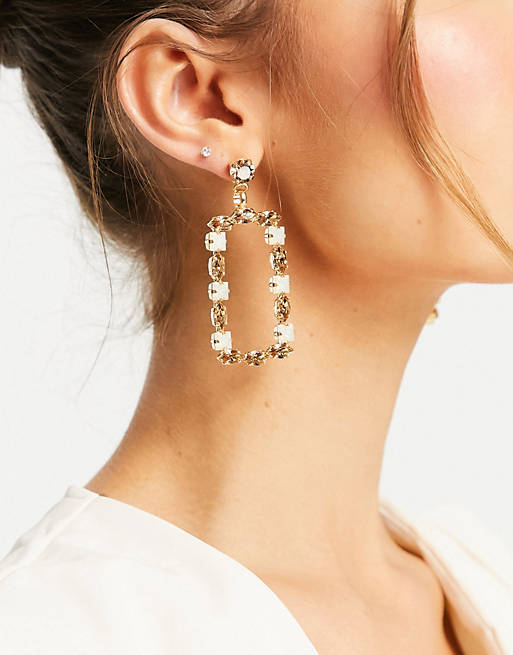 Krystal Swarovski topaz mix statement earrings