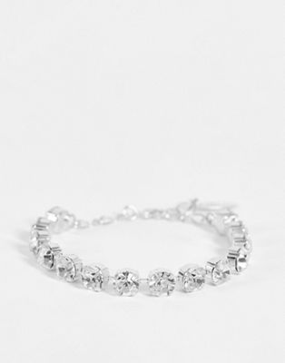 Krystal thin silver bracelet with crystals