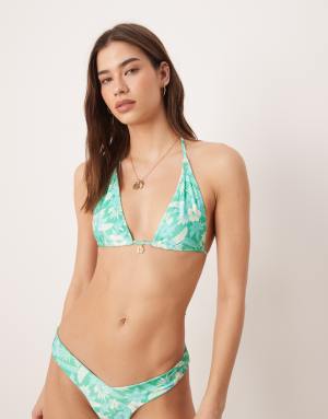 Kulani Kinis barefoot breeze triangle bikini top in bright green