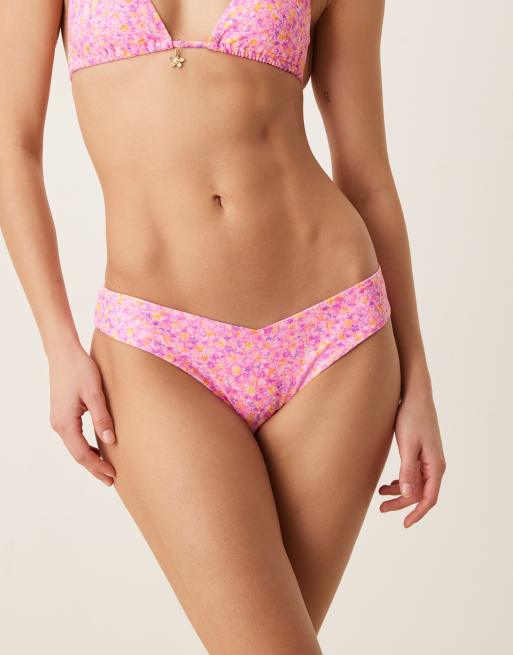 Kulani Kinis gelato bloom cheeky V bikini bottoms in pink, 2 of 4