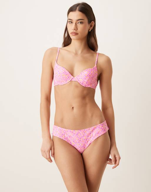 Kulani Kinis gelato bloom lettuce thong bikini bottom in pink, 5 of 5