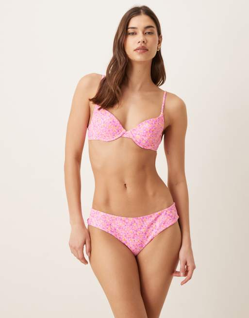 Kulani Kinis gelato bloom underwire bikini top in pink