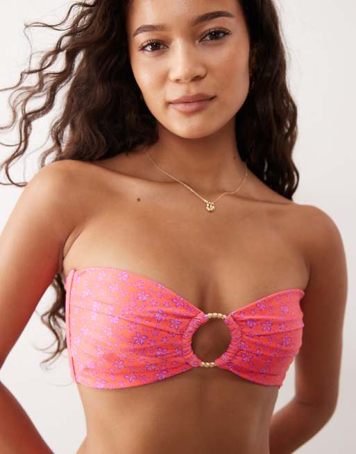 Kulani Kinis - Kiss Me - Bandeau-bikinitopje in roze multi, 3 van 4