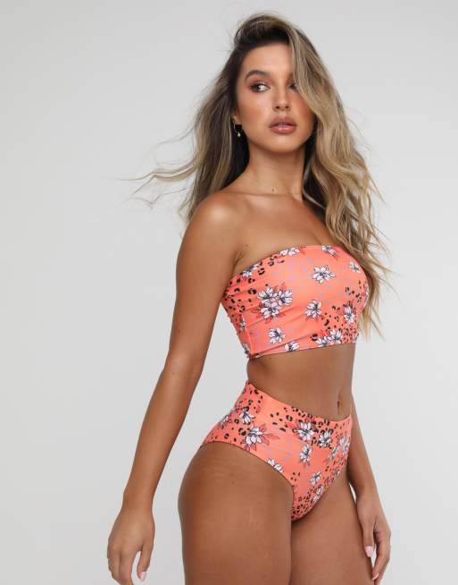 Longline bandeau store bikini top