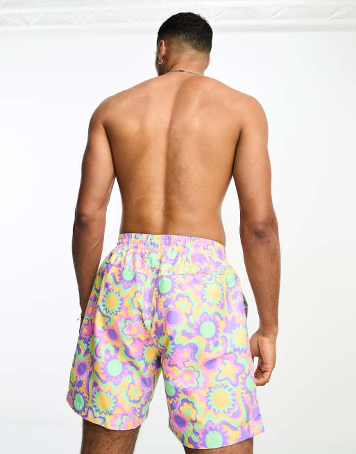 Kulani Kinis Men's swim 5'' trunk in Mint Melody floral print