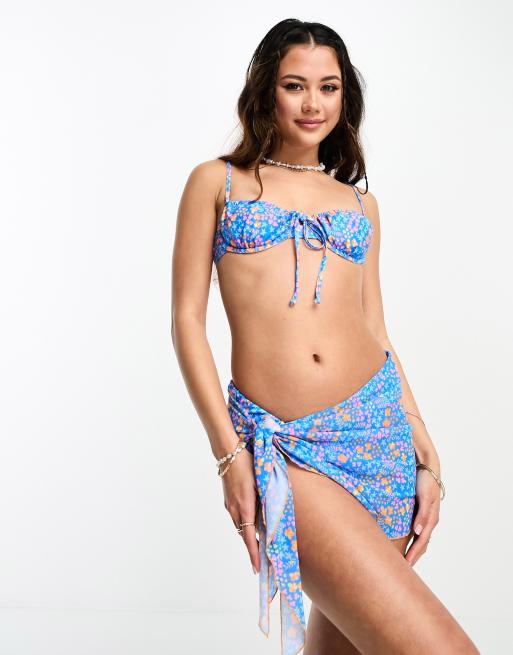 Kulani Kinis Bombshell Beach - Floral Swim Bottoms - Blue Swim - Lulus