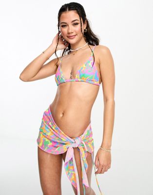 Kulani Kinis Mini mesh sarong in tutti frutti - ASOS Price Checker