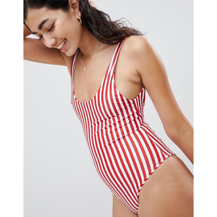 Red and store white one piece