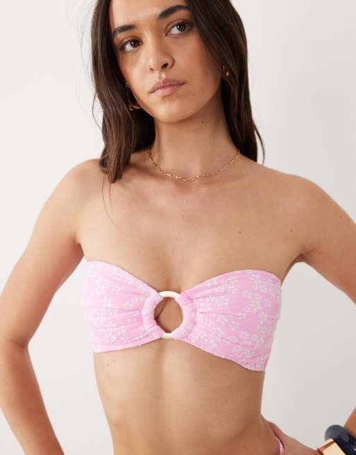 Kulani Kinis - Sugar Sprinkle - Top de bikini rosa claro con escote palabra de honor, 2 de 5