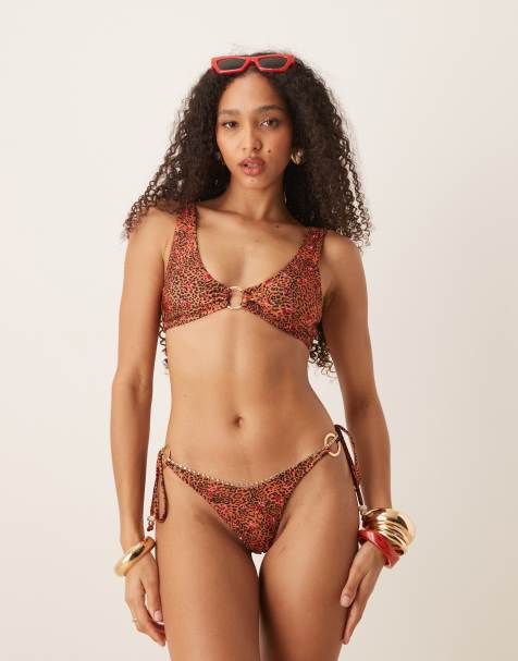 Kulani Kinis tieside cheeky bikini bottom in wild rose brown - view 1