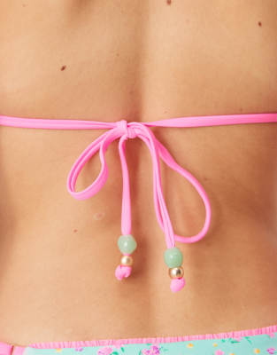 Kulani Kinis Triangle Halter Bikini Top In Blue