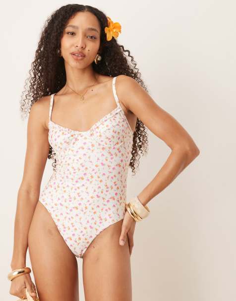 Kulani Kinis underwire swimsuit in rosie posie white - view 1