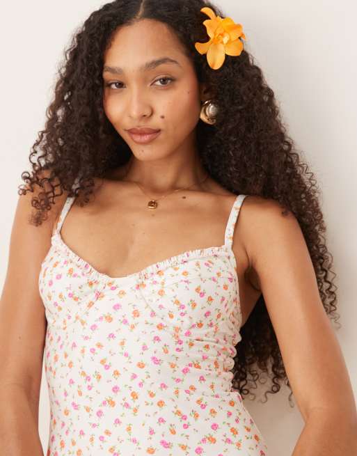Kulani Kinis underwire swimsuit in rosie posie white, 3 of 4