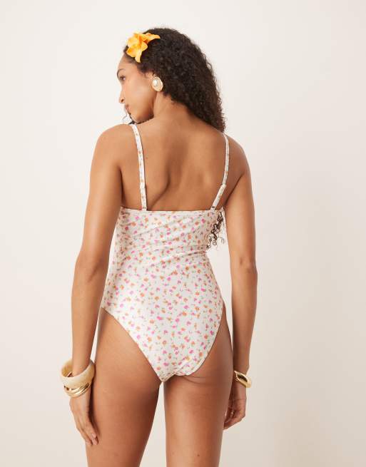 Kulani Kinis underwire swimsuit in rosie posie white, 4 of 4