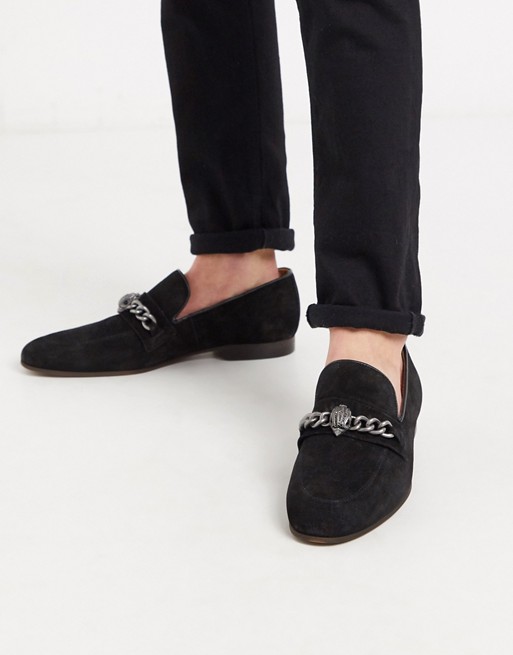 Kurt Geiger London chelsea loafers with eagle gold chain