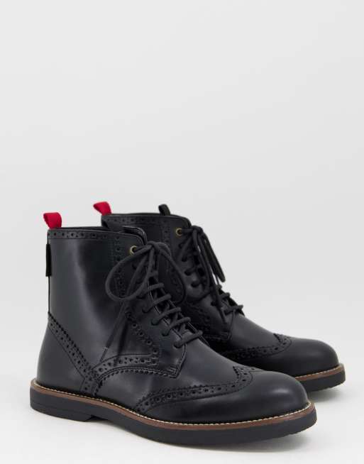 kurt geiger black lace up boots