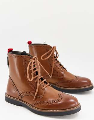 Kurt Geiger hurst lace up boots in tan-Brown