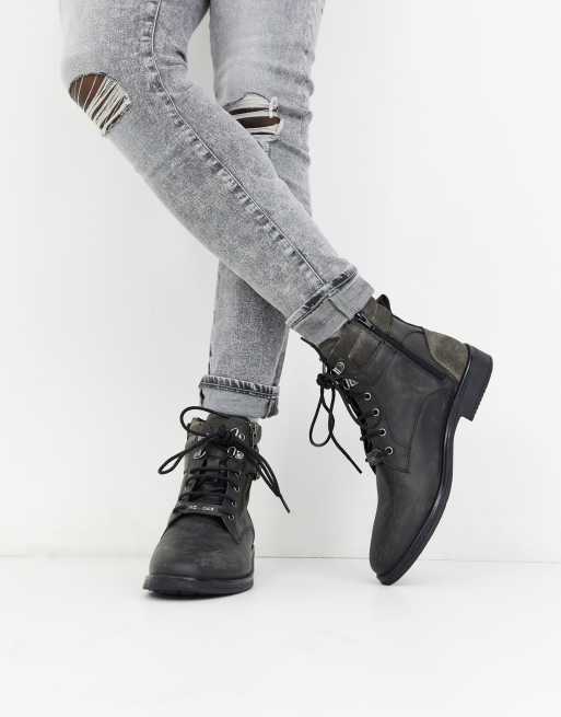 Kurt geiger black 2024 lace up boots