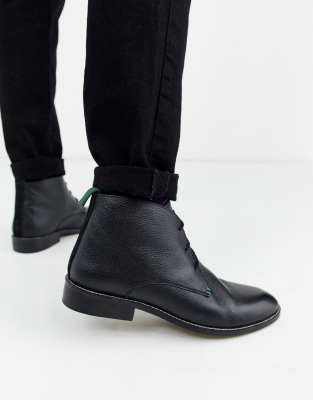 black leather chukka boots