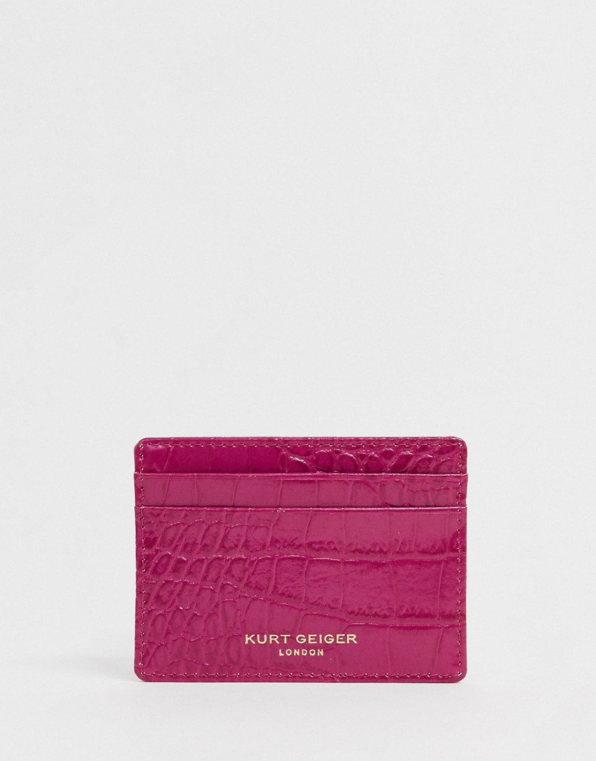 Kurt Geiger Leather Fuchsia Card Holder-Pink
