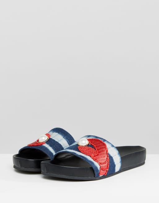 Slippers cheap met parels