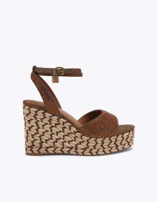  Brixton ankle strap wedge heeled sandals in bronze
