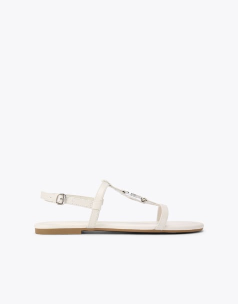 Kurt Geiger London Bromley sandal flat sandals in bone - view 1