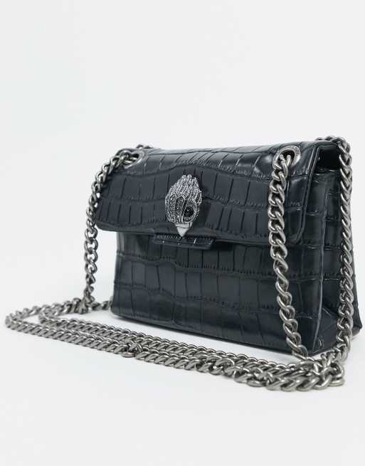 Kurt Geiger London Crocodile Embossed Crossbody Bag - Black