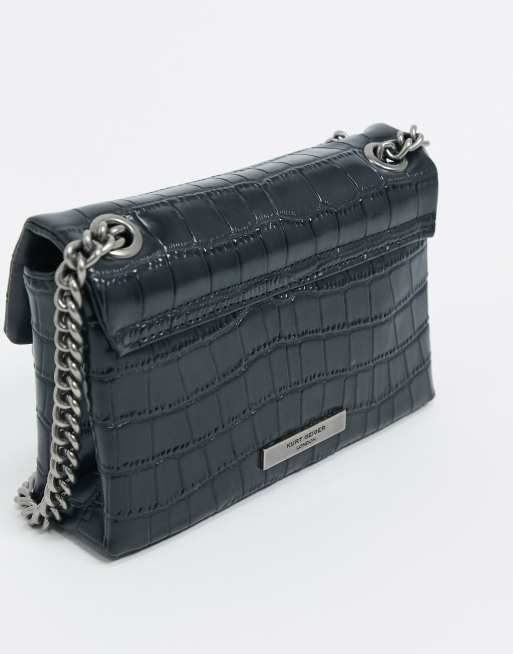 Kurt Geiger London Kensington mini bag in black croc leather