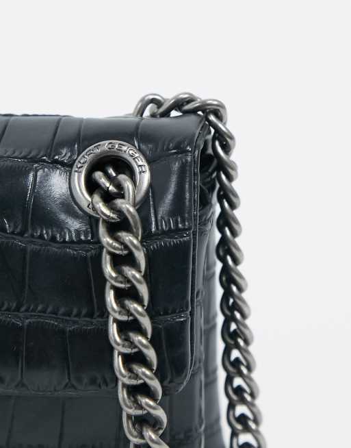 Kurt Geiger London Kensington mini bag in black croc leather