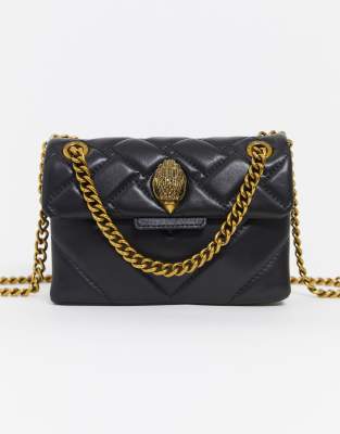 black crossbody bag with gold hardware