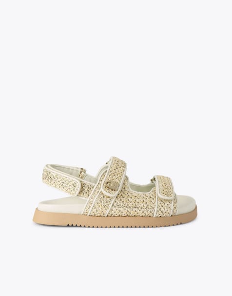 Kurt Geiger London Kgl brixton lock sandal flat sandals in gold combination - view 1