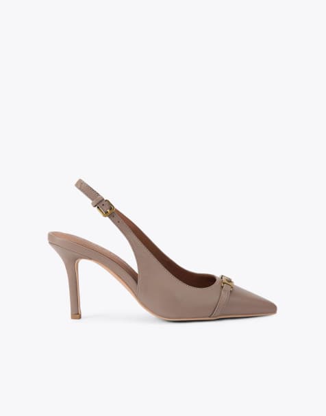 Kurt Geiger London Kingsley  slingback heel heeled sandals in taupe - view 1