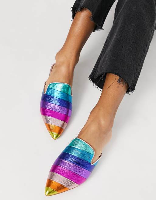 Kurt Geiger London Kita slip on mule in rainbow leather