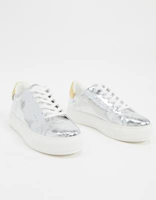 kurt geiger metallic trainers